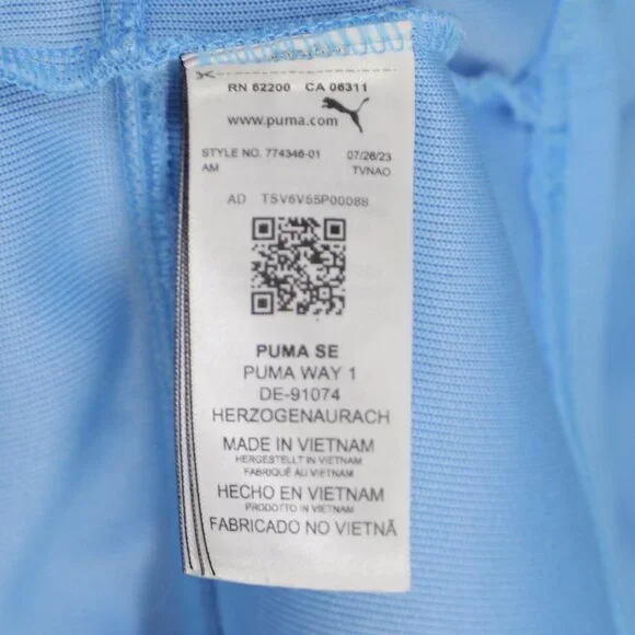 MANCHESTER CITY PUMA Winter Football Jersey Hooded Oversized Sky Blue Size L - Picture 6 of 9